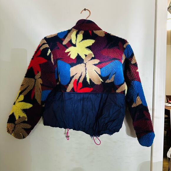 SCOTCH & SODA Teddy Fleece Anorak Flower Camo Blue Zip Up Jacket Size XS - Picture 6 of 11